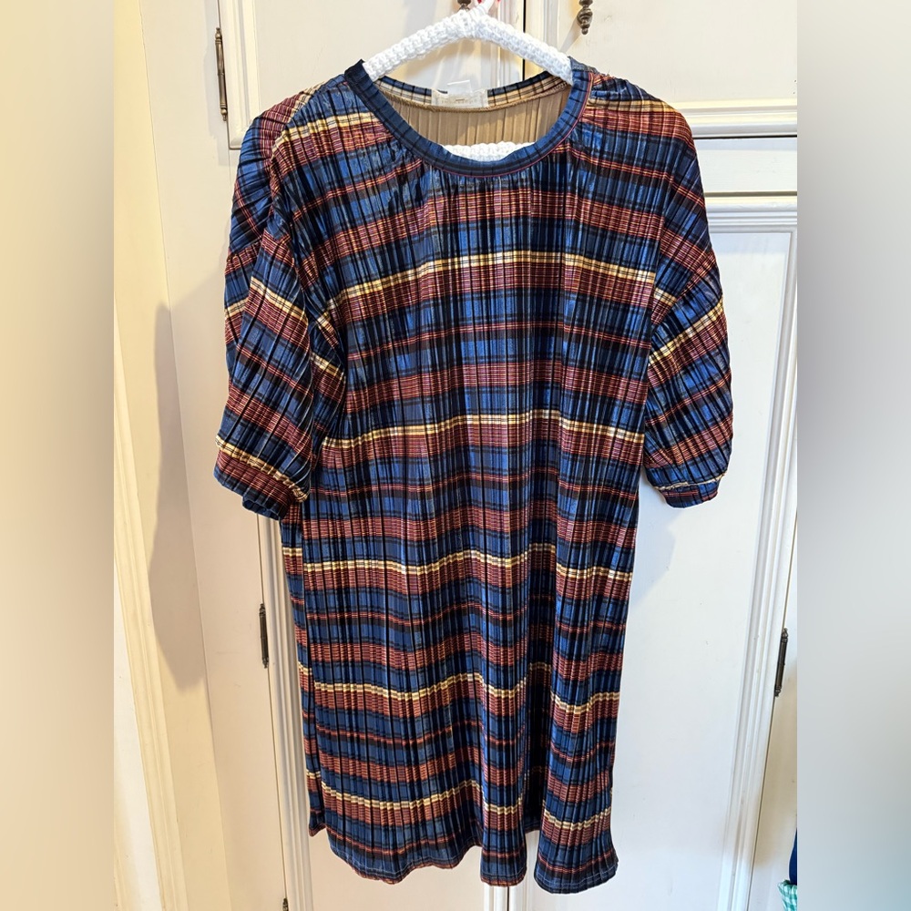 Pleated velvet dress